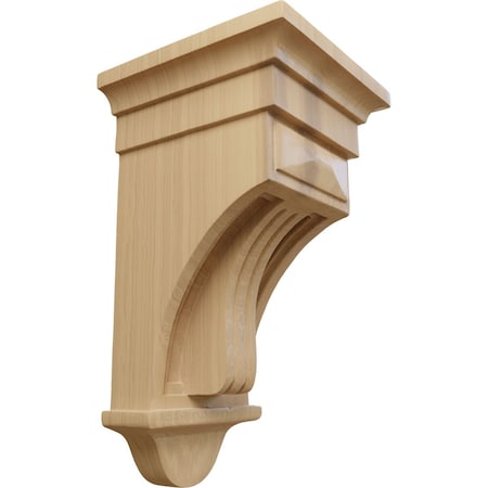 Ekena Millwork 6 1/2"W x 6 1/2"D x 12"H Raised Fluting Corbel, Cherry COR06X06X12RACH